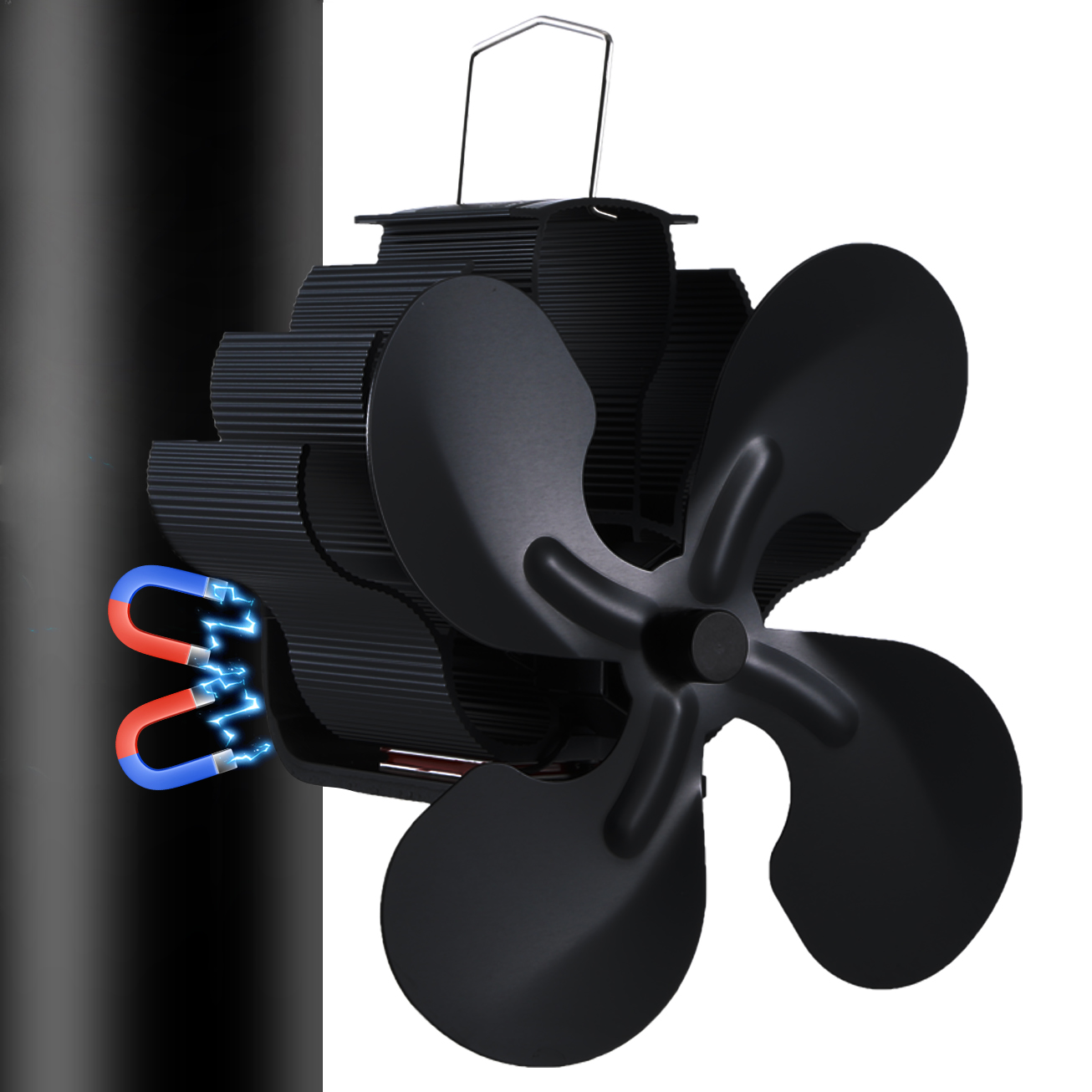 Stove Fan Heat Powered 4 Blade - Magnetic Log Burner พัดลม 4 ใบมีดเตาพัดลมการเผาไหม้ไม้ความร้อนขับเคลื่อนเตาผิง