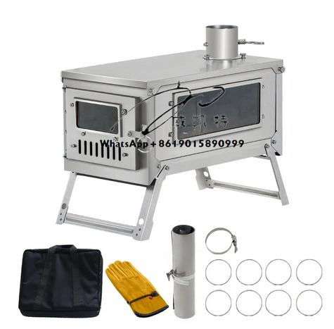 Ultralight Titanium Wood Stove Backpack - เตาไม้ไทเทเนียมน้ำหนักเบาพิเศษสำหรับตั้งแคมป์ เตาเต็นท์สำหรับใช้กลางแจ้ง สำหรับเดินป่า ตกปลา อุปกรณ์และอุปกรณ์ตั้งแคมป์