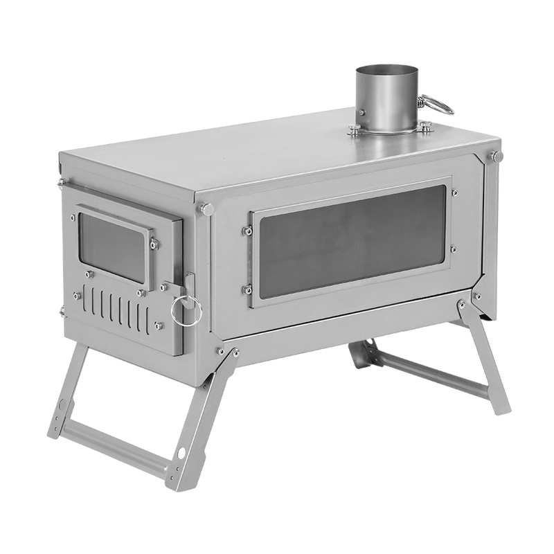 Titanium Folding Wood Stove Tent - เตาไม้พกพาสำหรับตั้งแคมป์กลางแจ้ง ทำจากไทเทเนียม น้ำหนักเบา พับได้ เหมาะสำหรับตั้งแคมป์ ตกปลา
