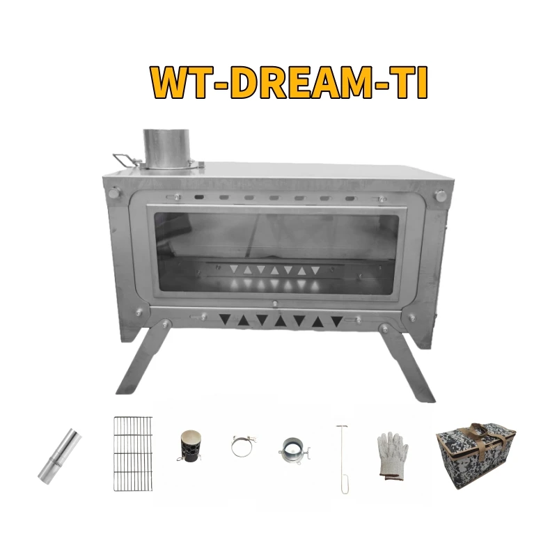 Titanium Folding Wood Stove Tent - WT-Dream-Ti เตาไทเทเนียม Plug-in พับ TITANIUM Alloy