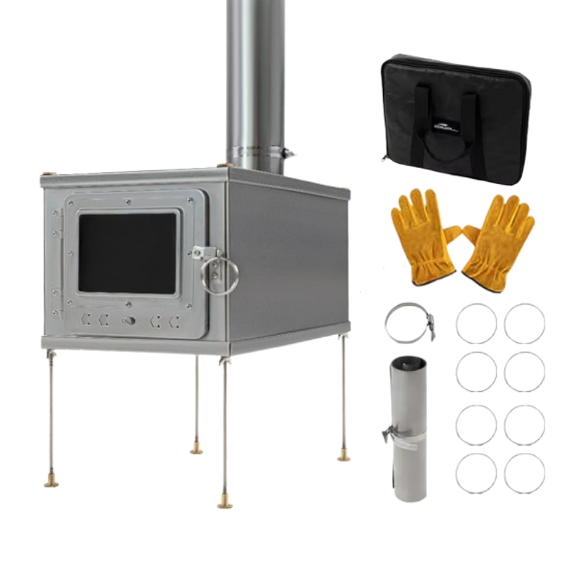 Titanium Folding Wood Stove Tent - เต็นท์พับได้เตาน้ําหนักเบาไทเทเนียมอัลลอยด์การเผาไหม้ทนทานแบบพกพาถ่านไฟการเผาไหม้ไม้กลางแจ้ง Camping
