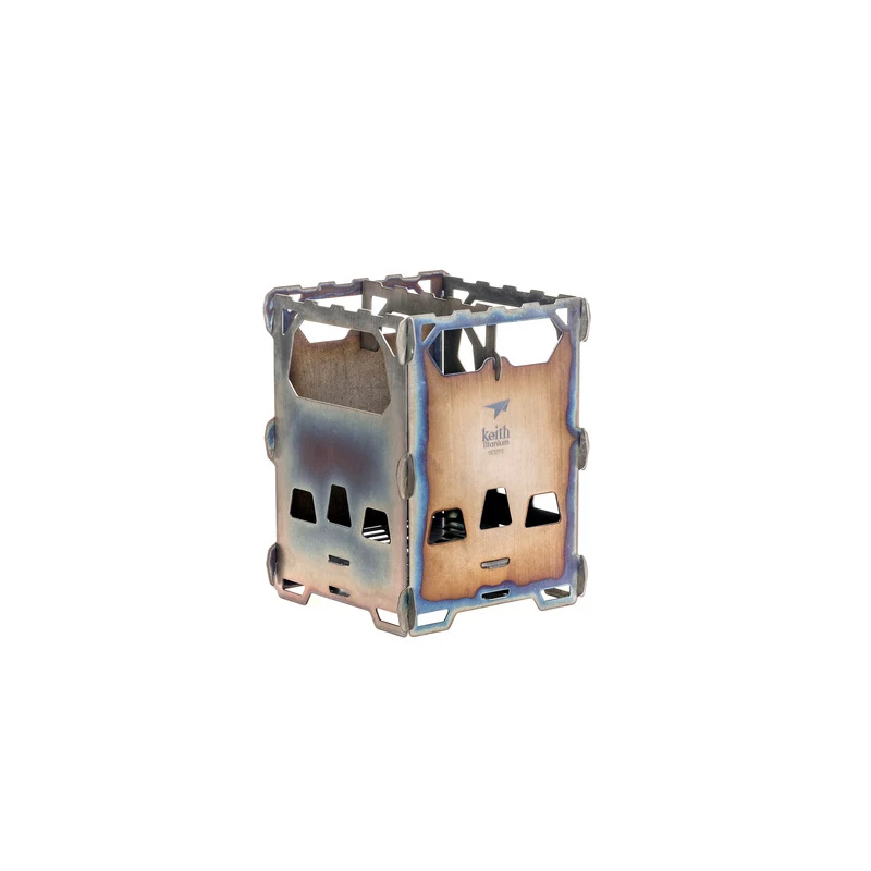 Ultralight Titanium Wood Stove Backpack - เตาไม้พกพาสำหรับตั้งแคมป์กลางแจ้ง คีธ ไทเทเนียมอัลลอยด์ น้ำหนักเบา พับได้ ขนาดพกพา