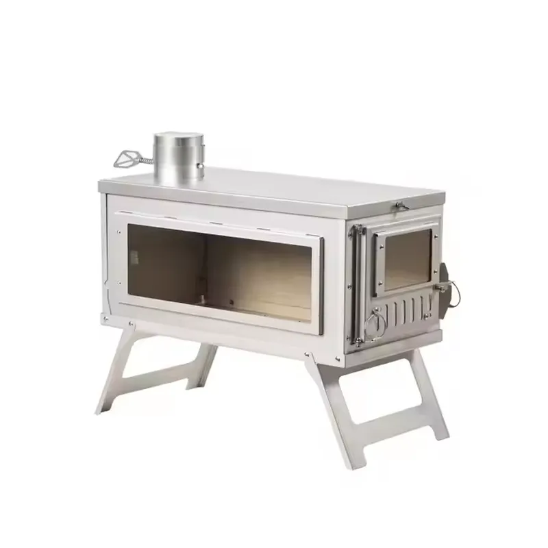 Titanium Folding Wood Stove Tent - เตาเต็นท์ไทเทเนียมแบบพกพา ชุดอุปกรณ์เอาตัวรอดแบบพับได้ สำหรับเดินป่า แคมป์ปิ้ง แผ่นเตาเผาไม้สำหรับเต็นท์แบบปลดเร็วสำหรับสะพายหลัง