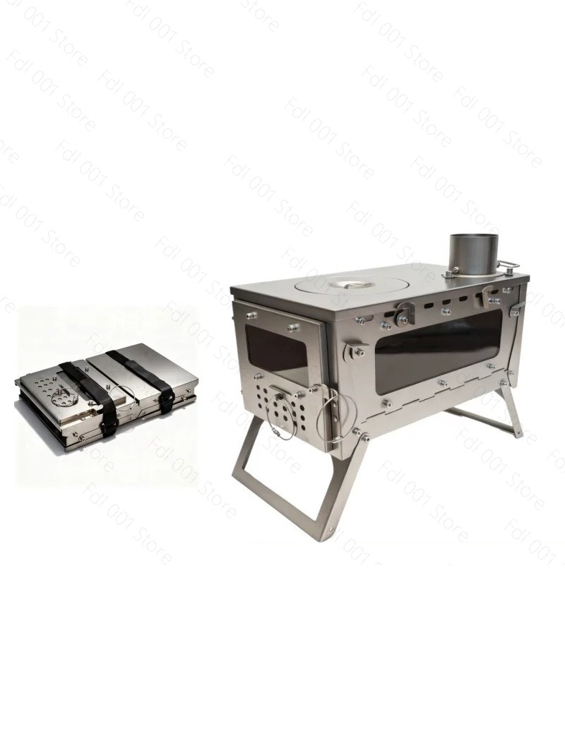 Titanium Folding Wood Stove Tent - เตาไม้พับได้ไทเทเนียมแท้ ปี 2026 เตาไม้พกพาสำหรับเต็นท์แคมป์ปิ้ง
