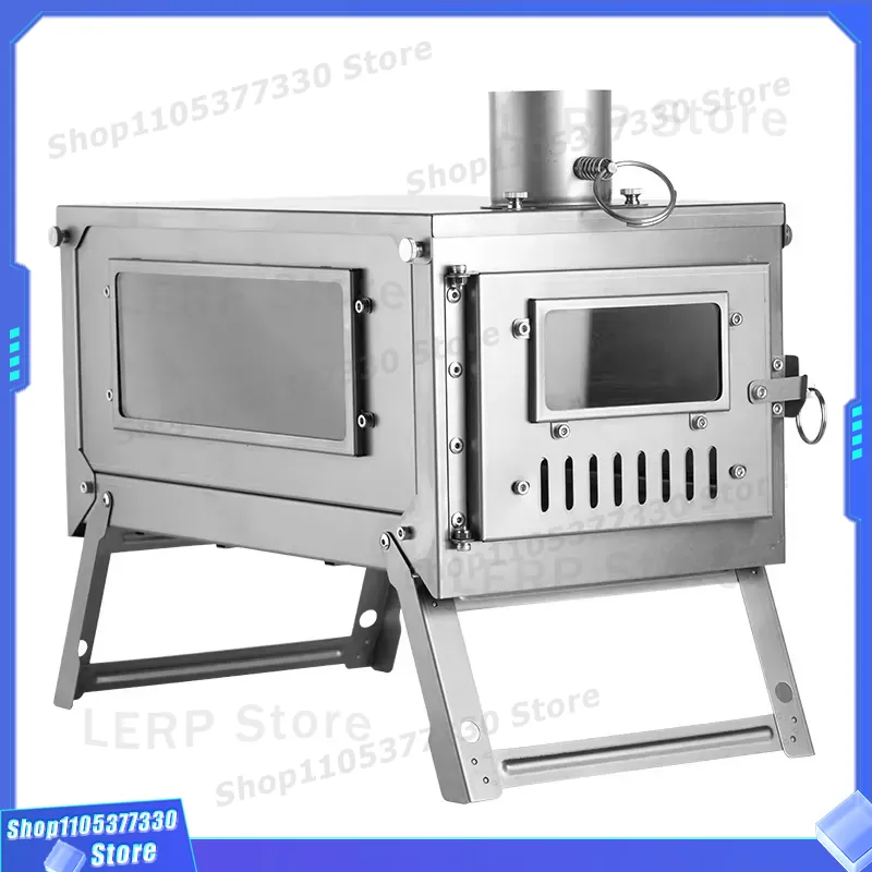 Ultralight Titanium Wood Stove Backpack - เตาไม้ไทเทเนียมน้ำหนักเบาพิเศษสำหรับตั้งแคมป์ เดินป่า ตกปลา ใช้กลางแจ้ง เผาไม้ พกพาสะดวก
