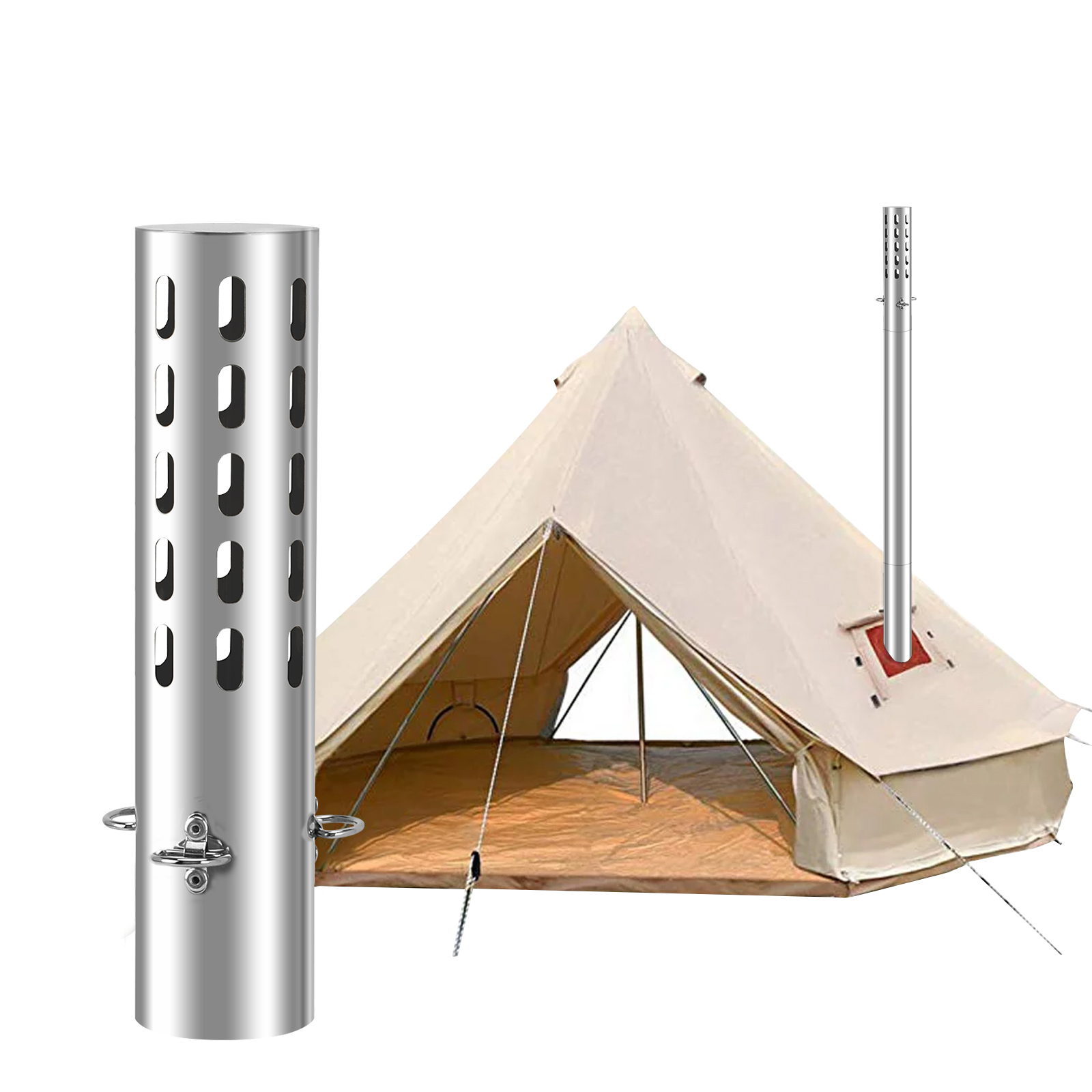 Tent Stove Pipe Spark Arrestor Cap - Camping เต็นท์เตา Chimney อะไหล่ Spark Arrestor