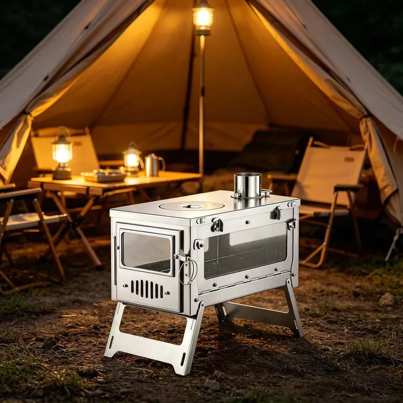เตาเผาไม้พับได้ ทำจากไทเทเนียม - Titanium Folding Wood Stove Tent บทวิจารณ์และราคา