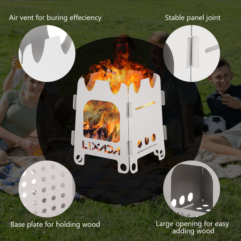 Lixada เตาสแตนเลสพกพาสะดวก, เต - Titanium Folding Wood Stove Tent บทวิจารณ์และราคา