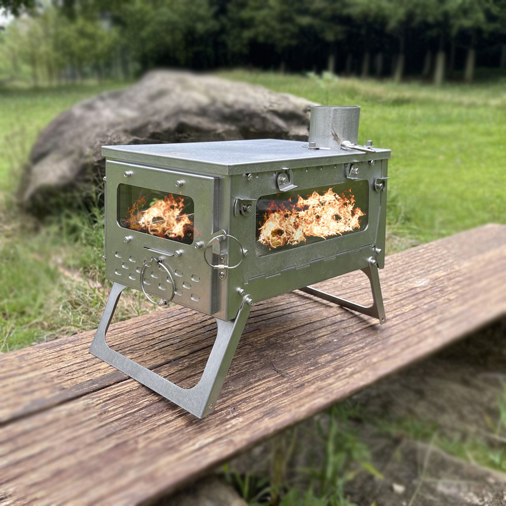 เตาเต็นท์น้ำหนักเบาพิเศษ พร้อม - Hot Tent Wood Stove With Chimney Pipe บทวิจารณ์และราคา