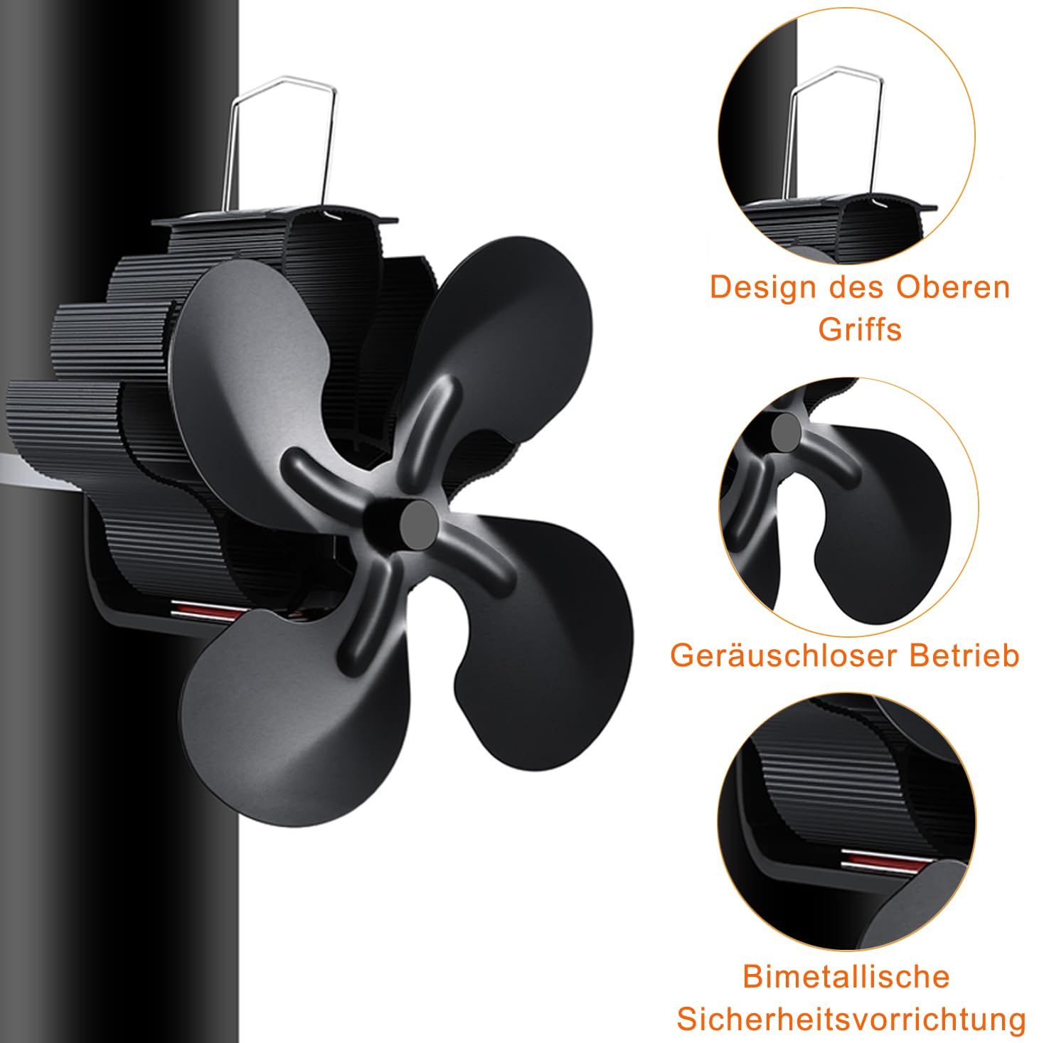 Magnetic Log Burner พัดลม 4 ใบ - Stove Fan Heat Powered 4 Blade บทวิจารณ์และราคา