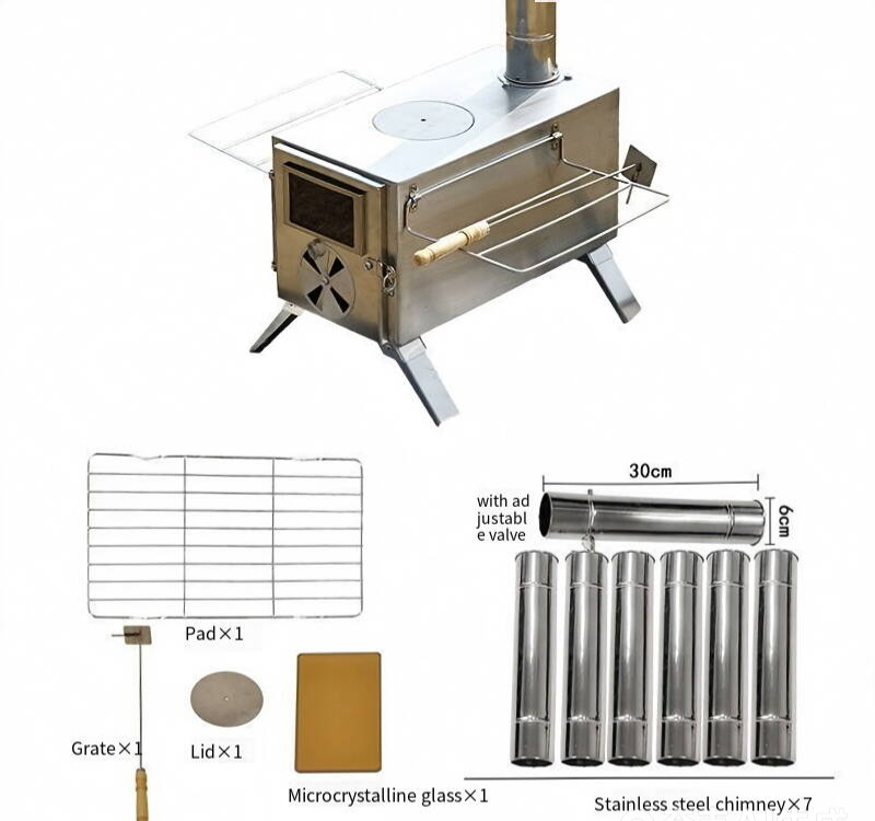 เตาไม้สำหรับตั้งแคมป์ เตาไม้สแ - Hot Tent Wood Stove With Chimney Pipe บทวิจารณ์และราคา