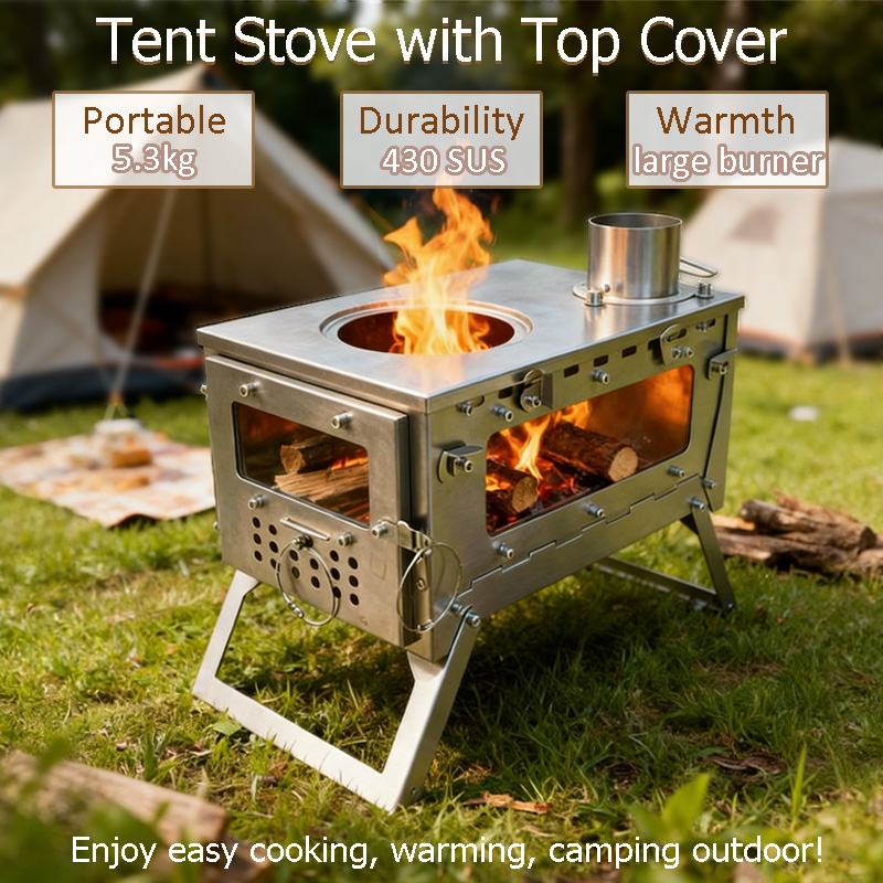 เตาแคมป์ปิ้งพับได้ DANCHEL S2  - Hot Tent Wood Stove With Chimney Pipe บทวิจารณ์และราคา