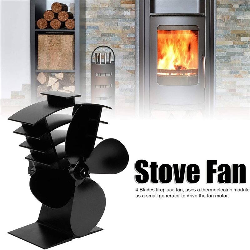 TFORU-พัดลมเตาไม้แบบขาตั้งอะลู - Stove Fan Heat Powered 4 Blade บทวิจารณ์และราคา