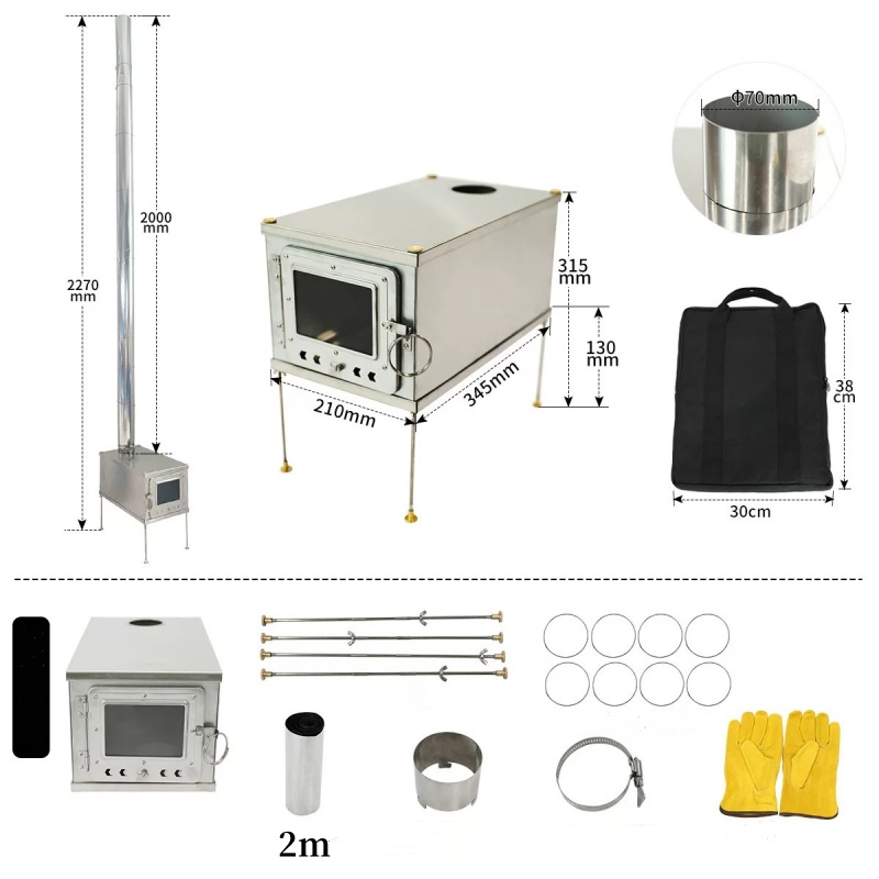 เตาเต็นท์พับได้น้ำหนักเบาทำจาก - Titanium Folding Wood Stove Tent บทวิจารณ์และราคา