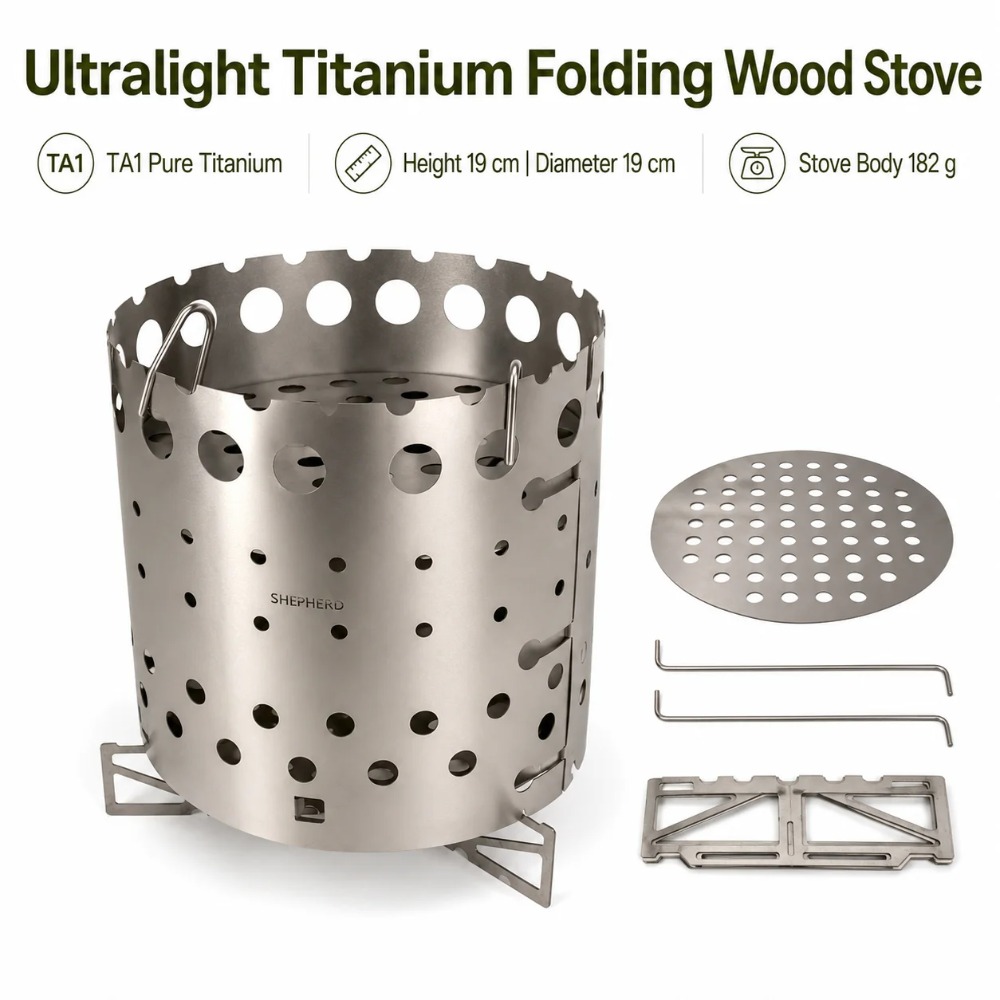 เตาเผาไม้ไทเทเนียม Ultralight  - Ultralight Titanium Wood Stove Backpack บทวิจารณ์และราคา