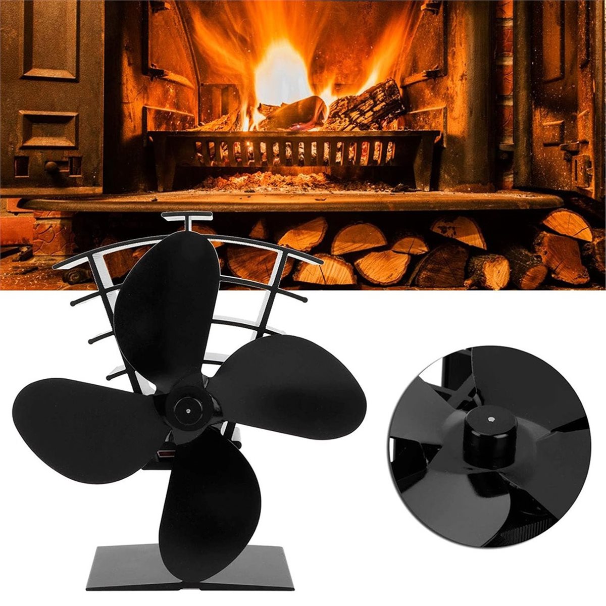 พัดลมเตาไม้ newA10R อลูมิเนียม - Stove Fan Heat Powered 4 Blade บทวิจารณ์และราคา