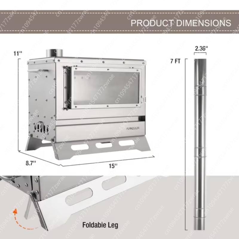 เตาไม้พับได้แบบพกพาพร้อมกระเป๋ - Hot Tent Wood Stove With Chimney Pipe บทวิจารณ์และราคา
