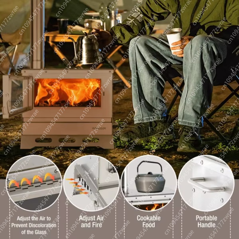 เตาไม้พับได้แบบพกพาพร้อมกระเป๋ - Hot Tent Wood Stove With Chimney Pipe บทวิจารณ์และราคา