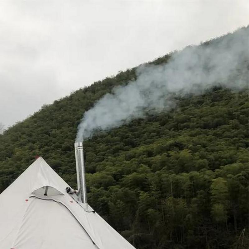 ท่อเตาปล่องไฟสแตนเลสสำหรับเตาแ - Hot Tent Wood Stove With Chimney Pipe บทวิจารณ์และราคา