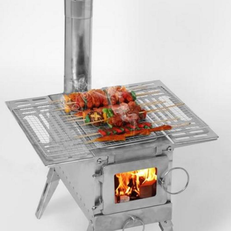 ท่อเตาปล่องไฟสแตนเลสสำหรับเตาแ - Hot Tent Wood Stove With Chimney Pipe บทวิจารณ์และราคา