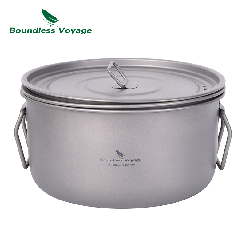 อย่างไร้ขอบเขตการเดินทางหม้ออา - Titanium Cooking Pot Pan Mess Kit บทวิจารณ์และราคา