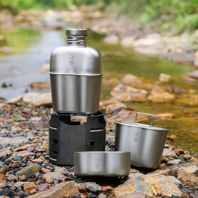 ชุดอุปกรณ์ทำอาหารสำหรับตั้งแคม - Ultralight Titanium Wood Stove Backpack บทวิจารณ์และราคา