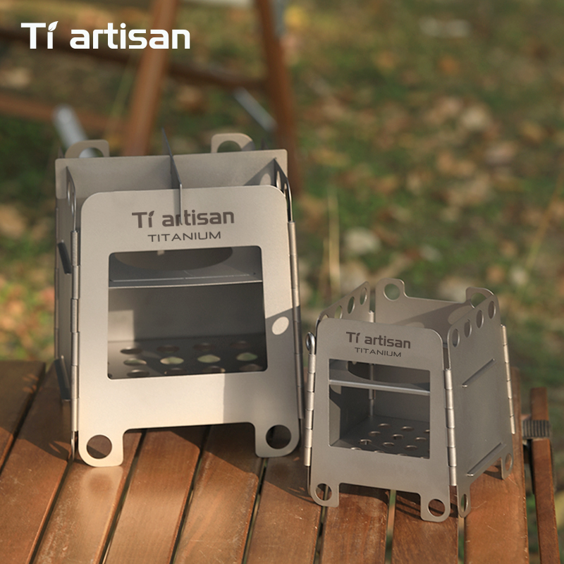 เตาแคมป์ปิ้งไทเทเนียม Tiartisa - Ultralight Titanium Wood Stove Backpack บทวิจารณ์และราคา