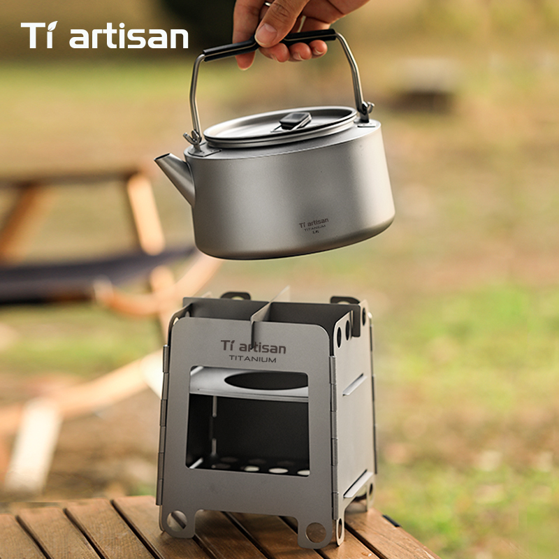 เตาแคมป์ปิ้งไทเทเนียม Tiartisa - Ultralight Titanium Wood Stove Backpack บทวิจารณ์และราคา