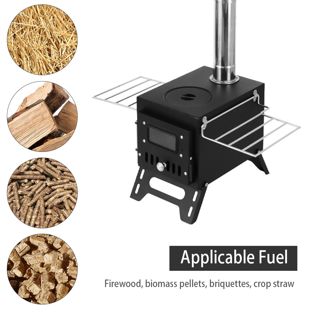 เตาเผาไม้สำหรับตั้งแคมป์กลางแจ - Titanium Wood Stove Glass Window บทวิจารณ์และราคา