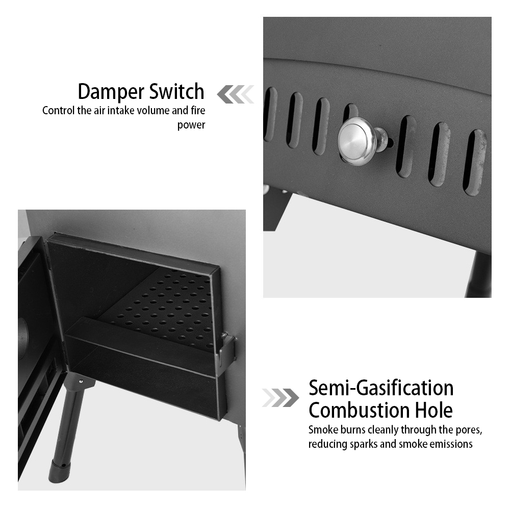 เตาเผาไม้สำหรับตั้งแคมป์กลางแจ - Titanium Wood Stove Glass Window บทวิจารณ์และราคา