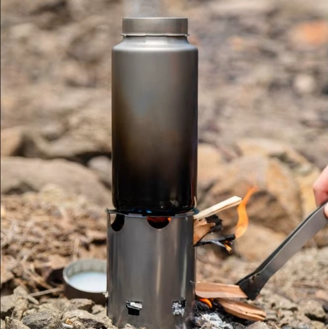 ชุดเครื่องครัวแคมป์ปิ้งไทเทเนี - Ultralight Titanium Wood Stove Backpack บทวิจารณ์และราคา
