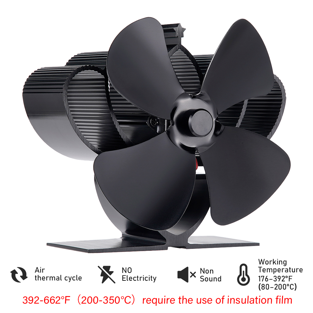 พัดลมเตาขนาดเล็ก 4 ใบพัด พัดลม - Stove Fan Heat Powered 4 Blade บทวิจารณ์และราคา