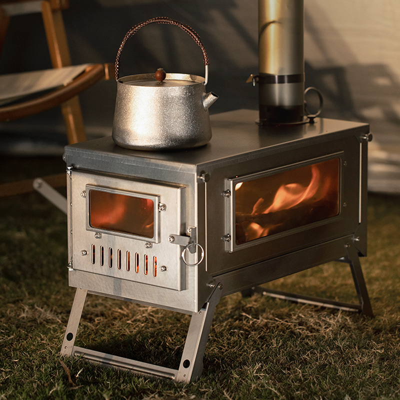 เตาไม้พกพาสำหรับตั้งแคมป์กลางแ - Titanium Folding Wood Stove Tent บทวิจารณ์และราคา