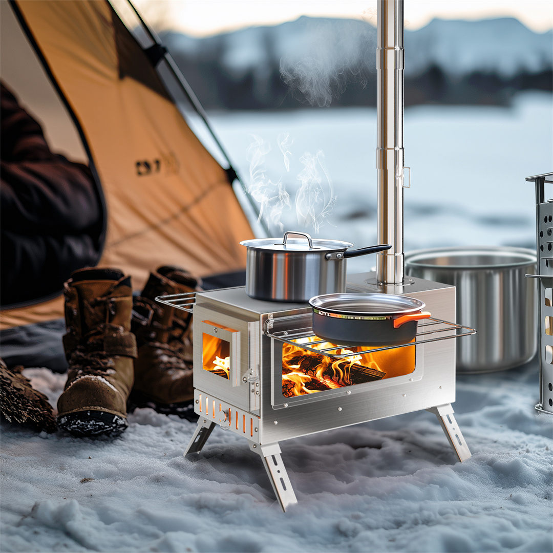 เตาสำหรับเต็นท์แบบใช้ฟืน, เตาแ - Hot Tent Wood Stove With Chimney Pipe บทวิจารณ์และราคา
