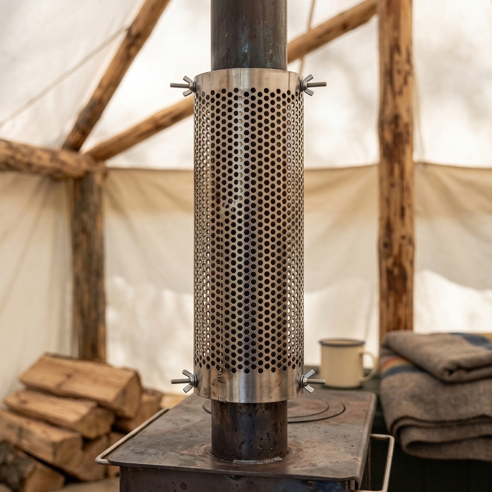 ท่อปล่องเตาสำหรับเต็นท์แคมป์ปิ - Hot Tent Wood Stove With Chimney Pipe บทวิจารณ์และราคา