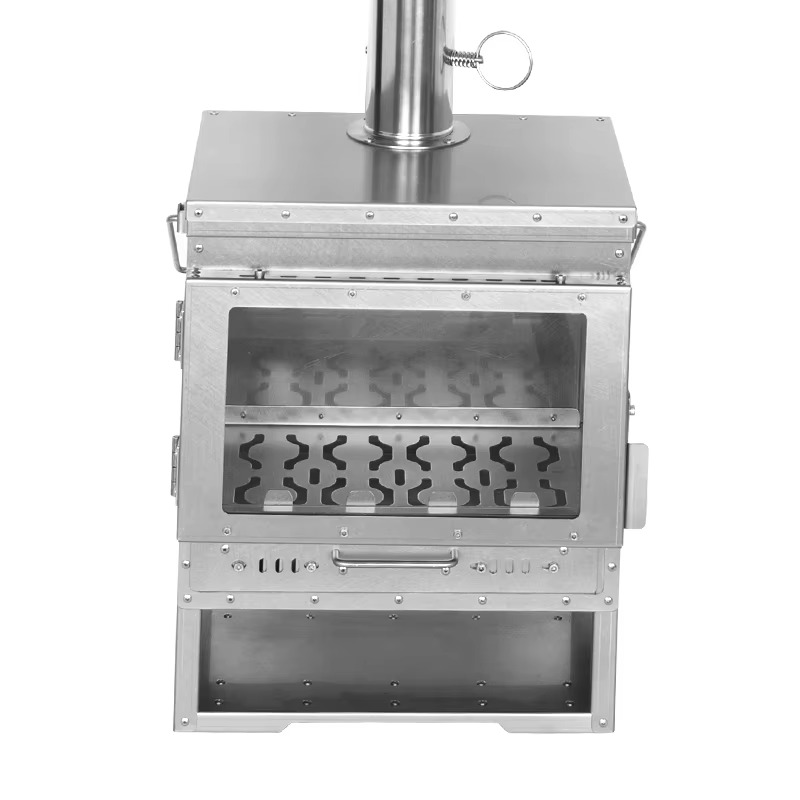 เตาเผาไม้แบบพกพาสำหรับตั้งแคมป - Titanium Wood Stove Glass Window บทวิจารณ์และราคา