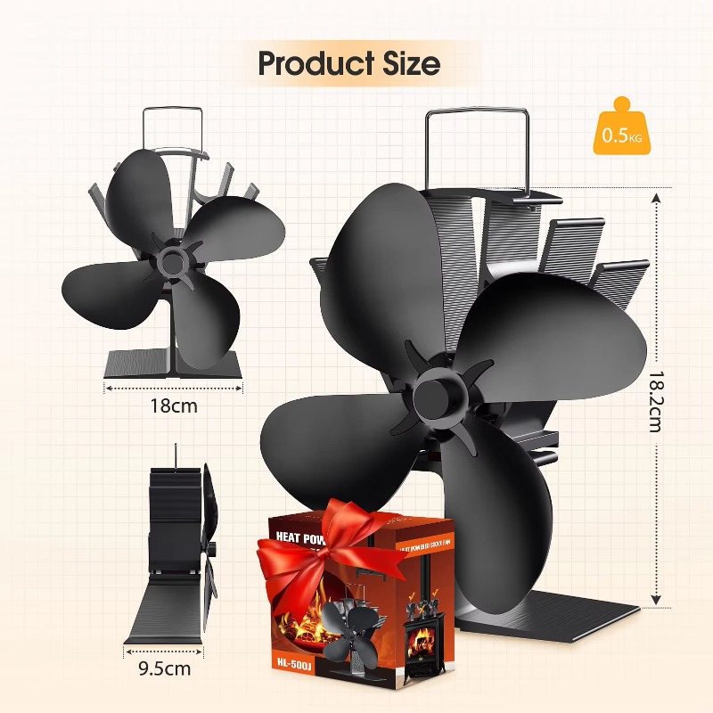 พัดลมเตาไม้แบบใช้ความร้อน, ใบพ - Stove Fan Heat Powered 4 Blade บทวิจารณ์และราคา