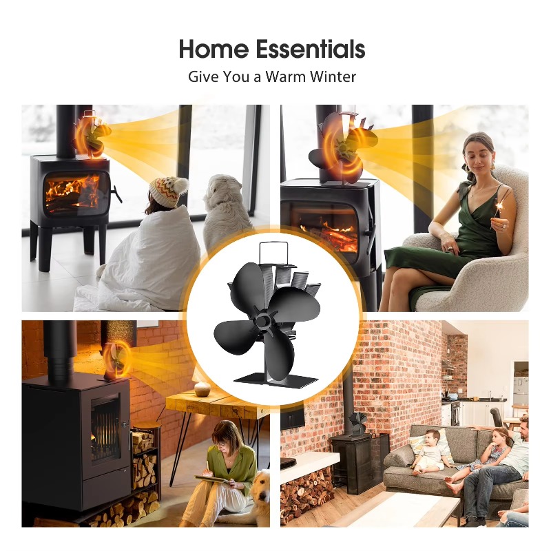 พัดลมเตาไม้แบบใช้ความร้อน, ใบพ - Stove Fan Heat Powered 4 Blade บทวิจารณ์และราคา