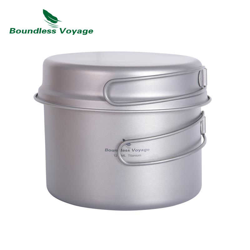 Boundless Voyage หม้อไทเทเนียม - Titanium Cooking Pot Pan Mess Kit บทวิจารณ์และราคา