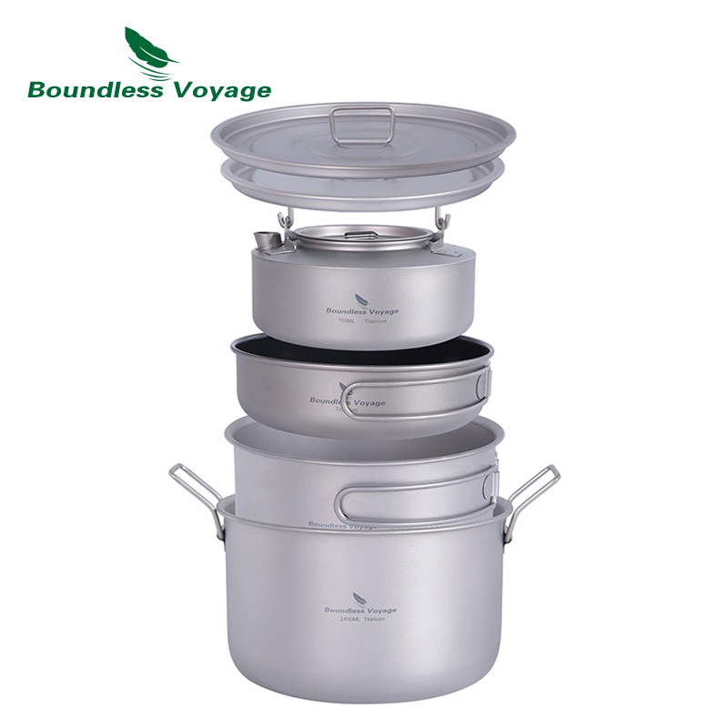 Boundless Voyage Titanium Camp - Titanium Cooking Pot Pan Mess Kit บทวิจารณ์และราคา