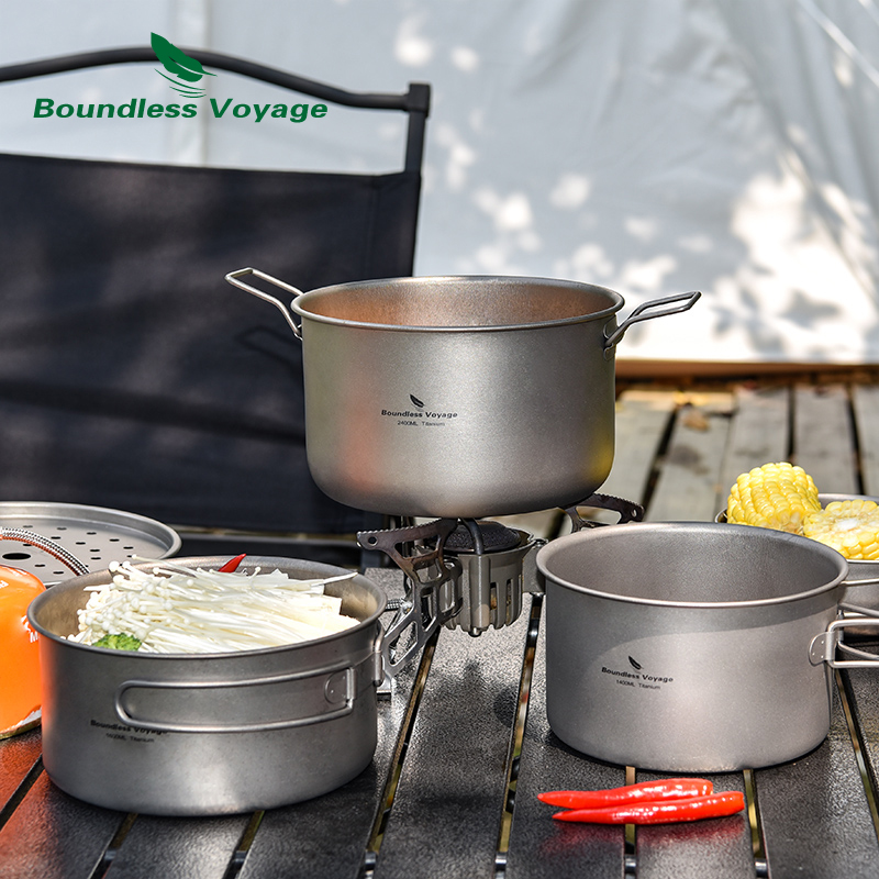 Boundless Voyage Titanium Camp - Titanium Cooking Pot Pan Mess Kit บทวิจารณ์และราคา