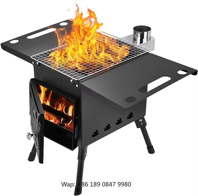 【สินค้ายอดนิยม】เตาเผาไม้แบบพกพ - Hot Tent Wood Stove With Chimney Pipe บทวิจารณ์และราคา